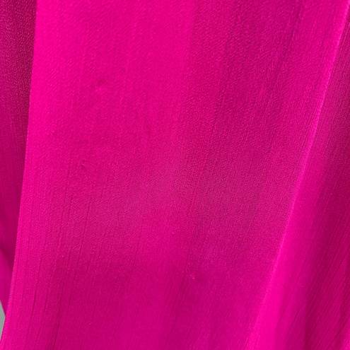 Badgley Mischka  Collection Magenta Fluorescent Chiffon Strapless Gown 10