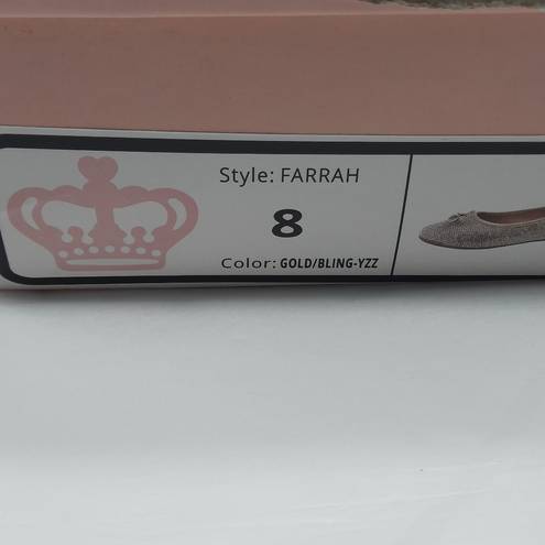 Juicy Couture  Farrah Ballet Flats Shoes Women's Size 8 Gold Bling Slip On