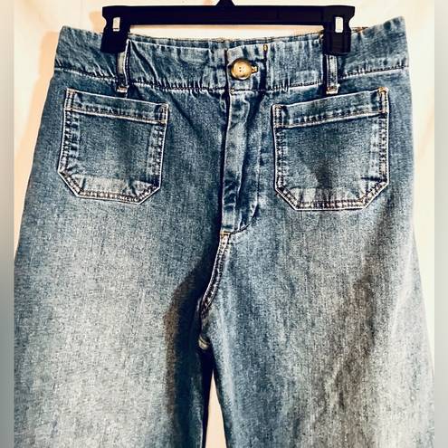 Pilcro  The Skipper High Rise Jeans Women Size 30 Wide Leg Cropped Anthropologie