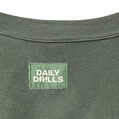 Daily Drills  Cropped Crew Neck Reversible Sweatshirt French Terry Size Small