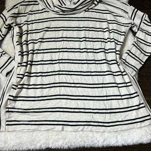 Lou & grey  Black and White Stripe Cowl Neck Sweater