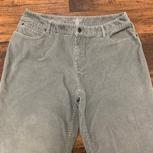 J.Jill Bootcut Corduroy Jeans Womens 12 Gray High Rise Preppy Academia Pants