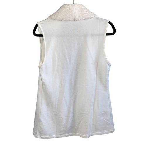 Tommy Hilfiger  White Sherpa Lined Open Front Vest