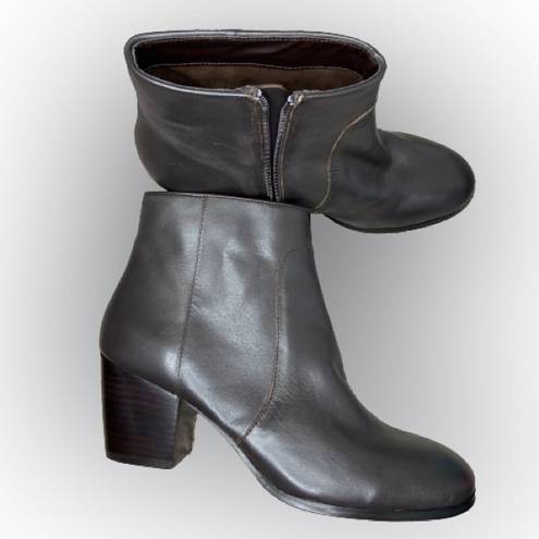 J.Jill  Womens Size 8 Dark Brown Leather Zip Fashion Ankle Boots