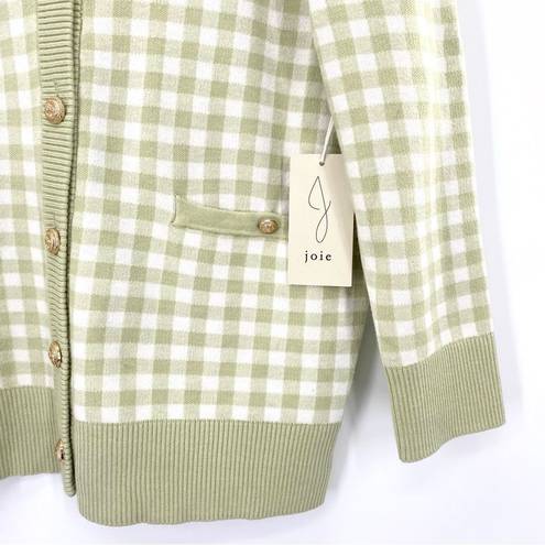 Joie  Gingham Boyfriend Oversized Cardigan Sweater New