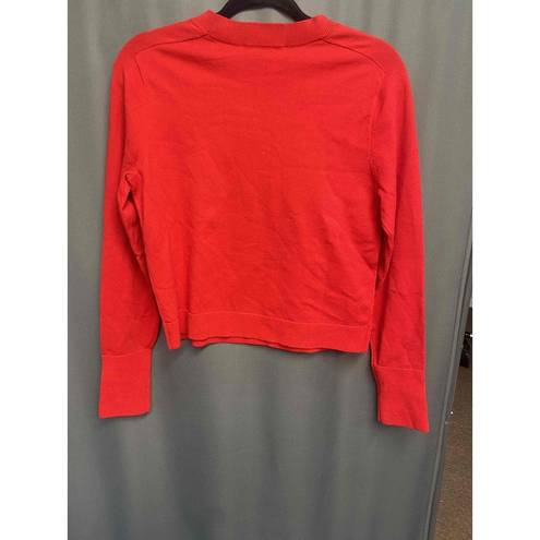 DKNY  Jeans Red Sequin Detail Crew Neck Sweater Womens Size Small b57