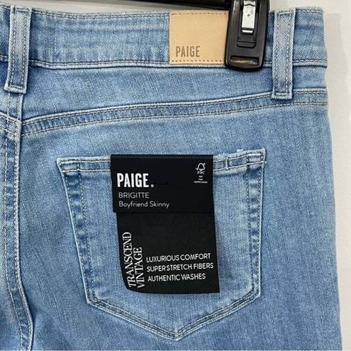 Paige NWT  Brigitte Boyfriend Skinny Jeans Destructed Denim Size 26