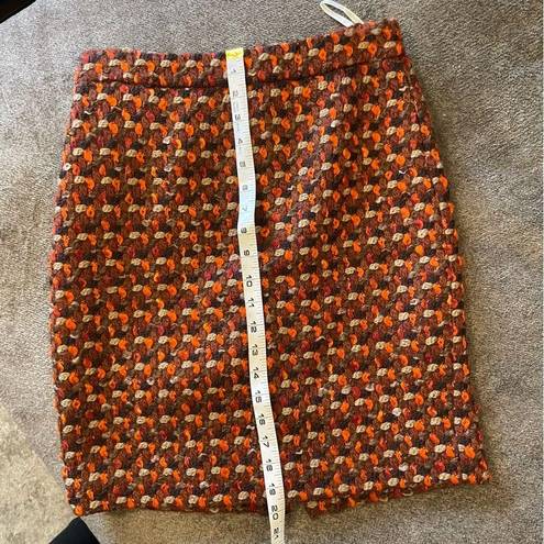 Kate Spade  Autumnal Chunky Tweed Woven Wool Pencil Mini Skirt Size 2