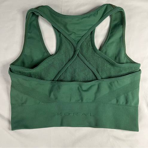 Koral  Size S Duffle Green Cedar Seamless Sports Bra Gym Active Stretch Racerback