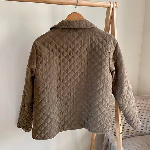 Vintage Faux Suede Quilted Collared Chore Jacket in Camel Tan