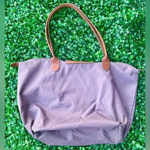 Longchamp  LC 1899 Le Pliage mauve color long handle tote