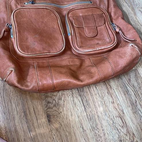 Chocolat Blu  Brown Convertible Leather Hobo Shoulder Bag EUC Pockets