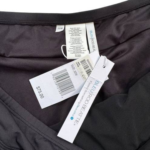 Bleu Rod Beattie  Plus Size Tummy Control Swim Skirt Black Size 22W NWT
