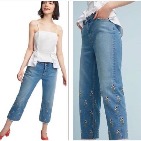 Pilcro and the Letterpress Anthropologie  Embroidered Flower Jean