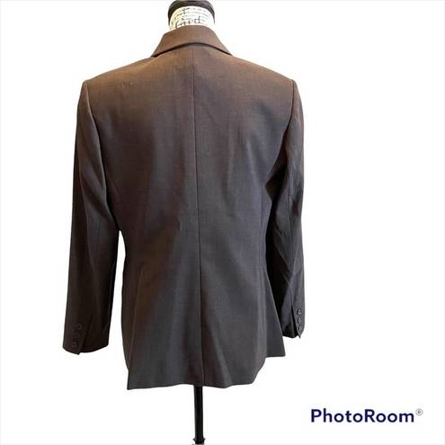 Talbots  Blazer Jacket Brown Size 8 Petite Stretch workwear business Wool Blend