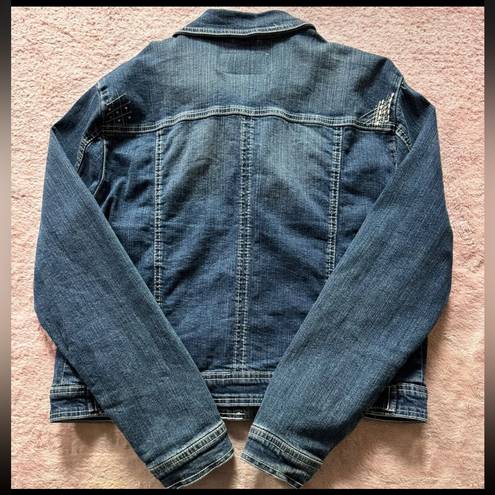 Rhythm  In Blues Women's Denim Jean Jacket Stretch Button Up Size Small