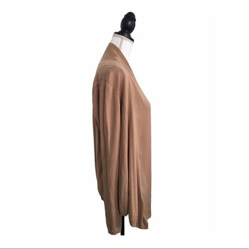 Metro  7 Open Front Draped Cardigan Long Sleeve Natural Tan Women’s US Medium