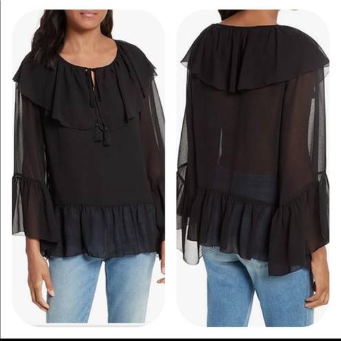 Rebecca Minkoff Black Chiffon Patti Blouse