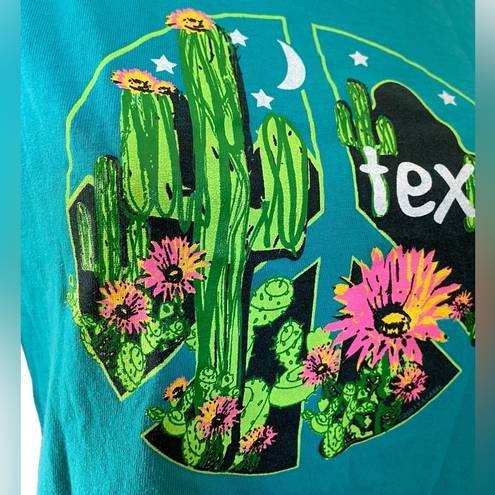 Krass&co Port &  Graphic Novelty Western Desert Floral Cactus Peace Texas T Shirt