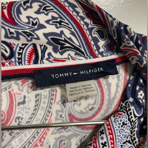 Tommy Hilfiger  women’s large bandana print sleeveless blouse with keyhole back