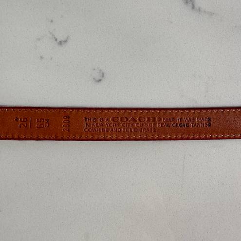 Coach Leather Belt with Brass Buckle in Red Size 26 / XS