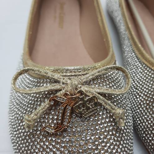 Juicy Couture  Farrah Ballet Flats Shoes Women's Size 8 Gold Bling Slip On