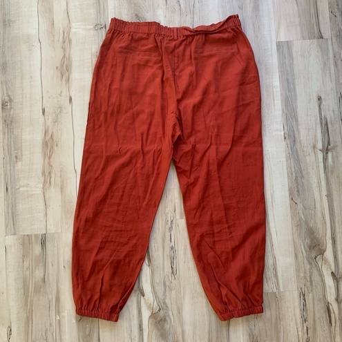 Elodie  rust orange button jogger pants