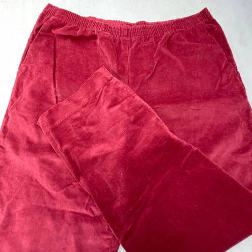 Alfred Dunner Petite Alfred Dunner Corduroy Burgundy Velvet Pants