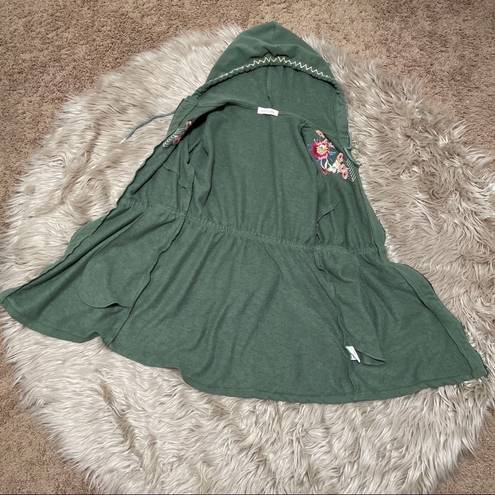 Solitaire  embroidered long cinched hoodie size small