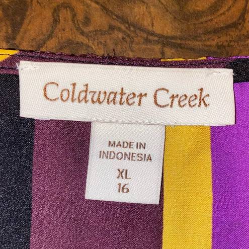 Coldwater Creek  Flowy Tank Striped in Deep Vibrant Colors - size