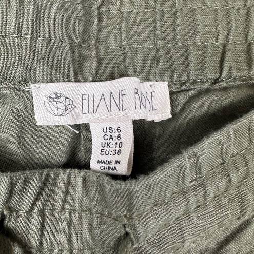 Eliane Rose  Linen Blend Drawstring Waist Cropped Capri Pants - Size 6