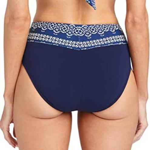 Robin Piccone NWT  Blue Bandana High Waist Bikini Bottoms M