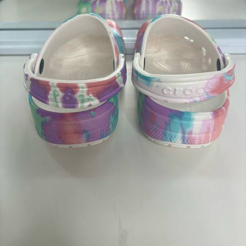 Crocs TIE DYE  Classic Clogs Pastel Rainbow Mens 5 / Women’s 6