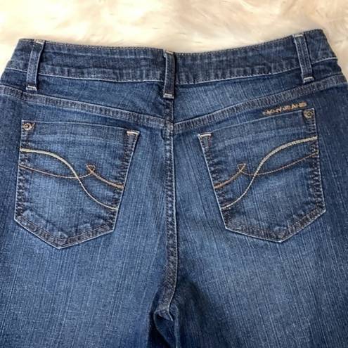 DKNY  stretch Soho boot jeans raw hem mid rise 8L