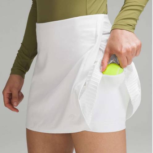 Lululemon  Peek Pleat High-Rise Tennis Skirt
White Pleated Size 6 Athletic