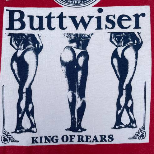 Tultex Vintage Buttwiser King Of Rears Graphic White T-shirt