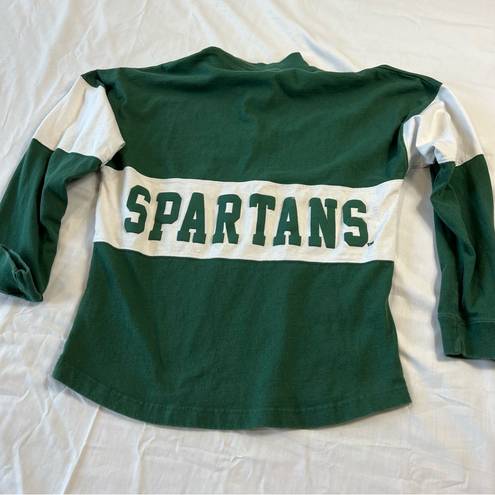 Spirit Jersey  Michigan State University Spartans Small Long Sleeve Green White