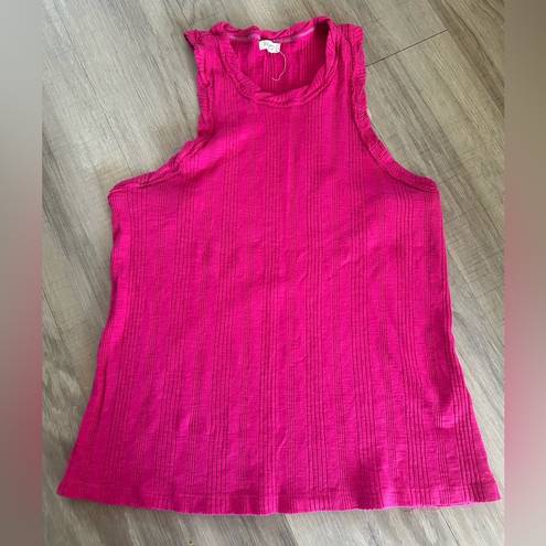 Pilcro  Ribbed High Neck Racer Back Tank Top