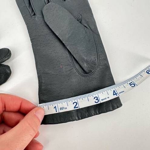 Isotoner Vintage  Women's Genuine Leather Acrylic Lined Winter Gloves Gray large