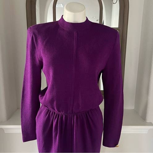 St. John  Couture Purple Sweater Dress, Size 8