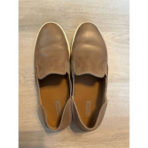 Olukai   womens 9 leather  shoes  Brown Slip On