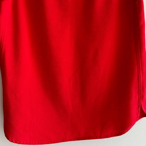 Dalia Collection Dalia Square Tank Top with Rounded Hem, Business Casual Blouse, Red, Size XS