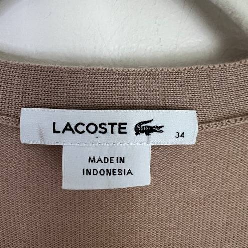 Lacoste  Extra Fine Merino Wool Button Front Cardigan NWOT Academia Sweater