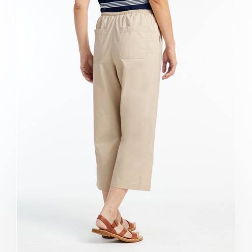 L.L.Bean  Coastal Tan Sunwashed Cotton Canvas Crop Drawstring Cropped Pants XL new