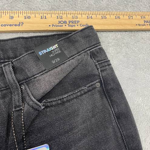 Simple Society  Jeans 9 Junior Black Straight Button Fly Ripped Raw Hem High Rise