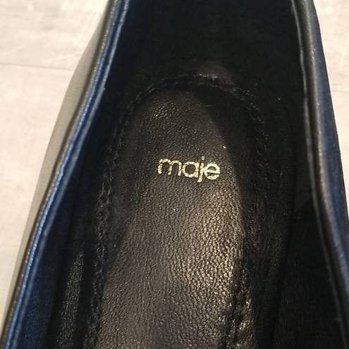 Maje 💕💕 Flat Leather Pumps ~ Black