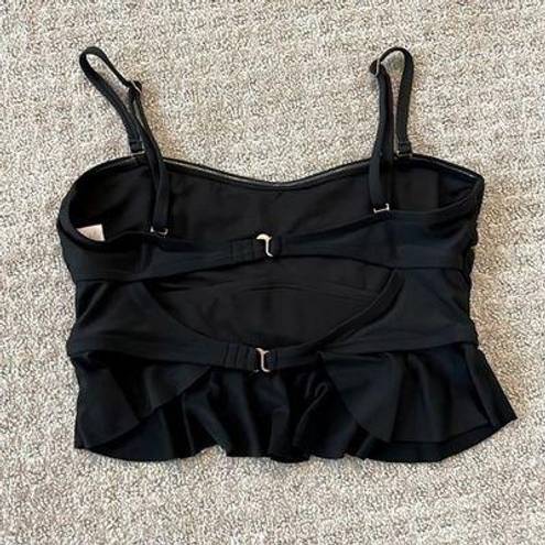 Chelsea 28 Black Bandeau Ruffle Bikini Top