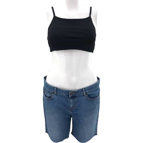 Guess  (32) Women's Y2K Blue Medium Wash Cut Off Bermuda Jean Shorts Denim