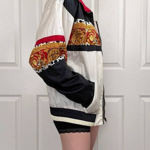 Edge River  Retro Windbreaker Jacket Sz S Vintage 80s 90s Lined Red Yellow Black