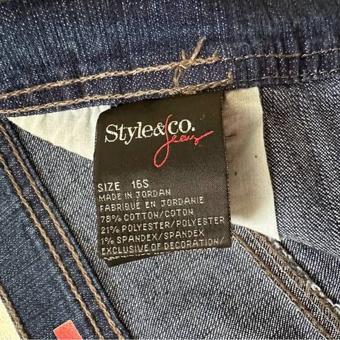 Style & Co  Jeans Natural Fit High Rise Tapered Leg Denim Jeans Size 16 Short NEW